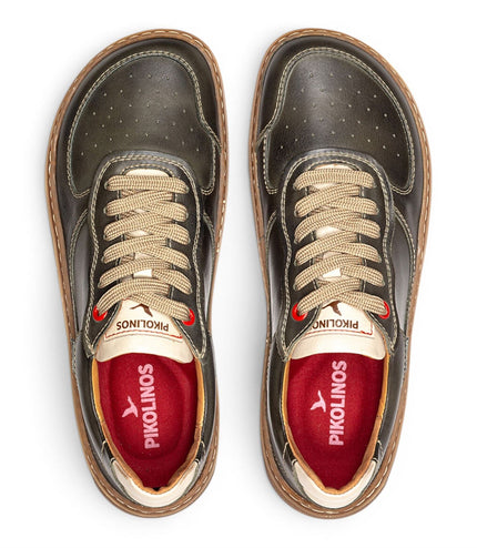 Pikolinos Pine Green Leather Sneakers Trainer Barefoot Shoes - Aranjuez