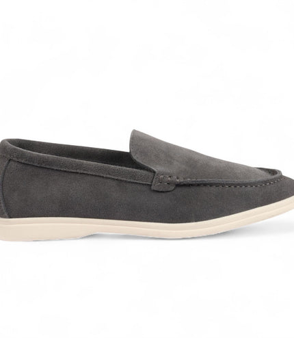 Men's Durable Grey Slip-On Loafers with Cushioned Insole