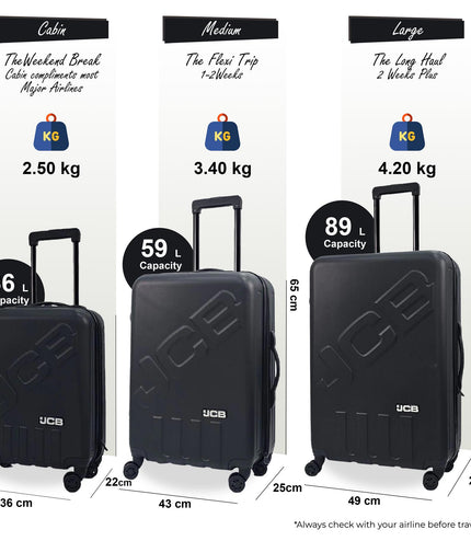 Cranbrook Set of 3 Soft Shell Suitcase in Black