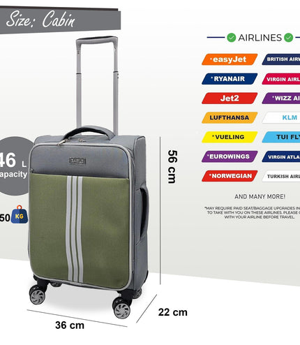 Beverley Cabin Soft Shell Suitcase in Grey