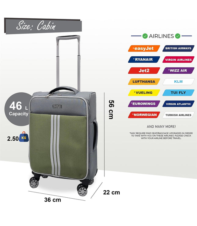 Beverley Cabin Soft Shell Suitcase in Grey