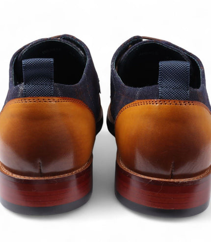 Justin Reess Men's Oxford Brown Leather Brogue Shoes - Ronnie