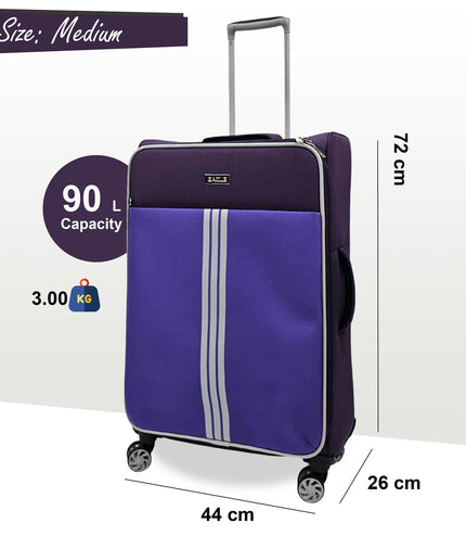 Beverley Medium Soft Shell Suitcase in Purple
