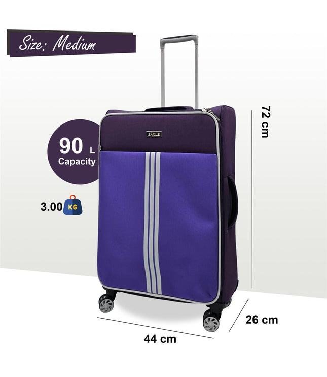 Beverley Medium Soft Shell Suitcase in Purple