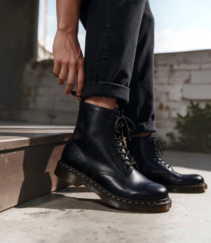 Dr Martens 1460 Black Smooth Leather 8-Eye Combat Boots - 11822006