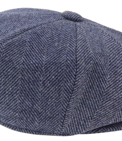 Mens Peaky Blinders Tweed Gatsby Flat Baker Hat With Razor Blade