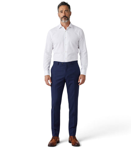 Men's Navy Formal Pants Tailored Fit Trousers - Belmont