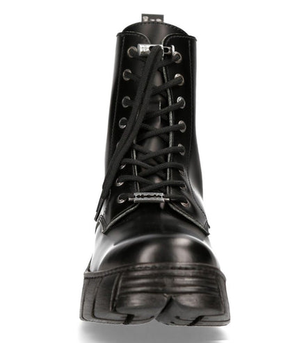 New Rock Boots Leather Ankle Tower Biker Boots-M-Wall026N-C5