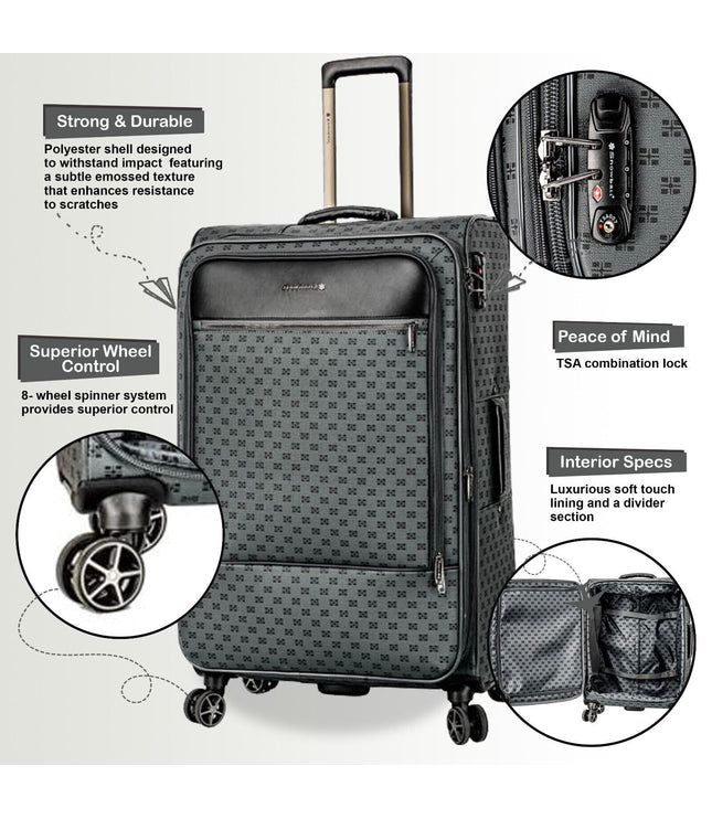 Corringham Set of 4 Soft Shell Suitcase in Grey