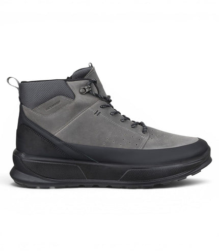 Ecco Men's Waterproof Black Grey Leather Outdoor Walking Boots - Byway 2.0