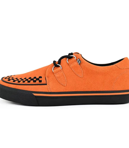 TUK Pointed Creeper Sneaker Orange Cow Suede Platform Shoes - A9182