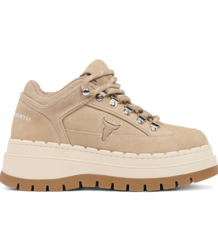 Windsorsmith Womens Sand Brown Suede Chunky Platform Sneakers Trainers - Ultimatum
