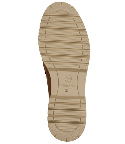 Tamaris Womens Cognac Tan Brown Leather Loafers Slip-On Platform Shoes