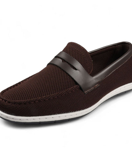 Men's Brown Breathable Loafers Lightweight Slip-On