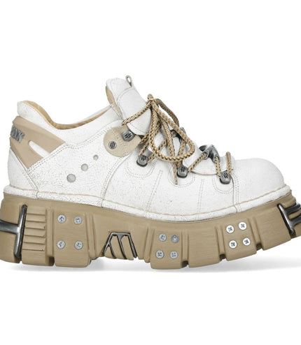 New Rock M-120N-C80 White Gothic Platform Ankle Boots
