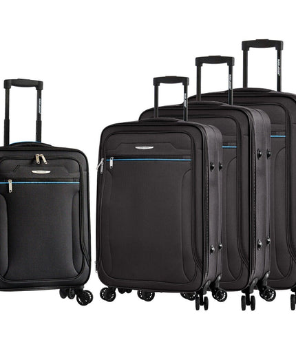 Cinderford Set of 4 Soft Shell Suitcase in Black