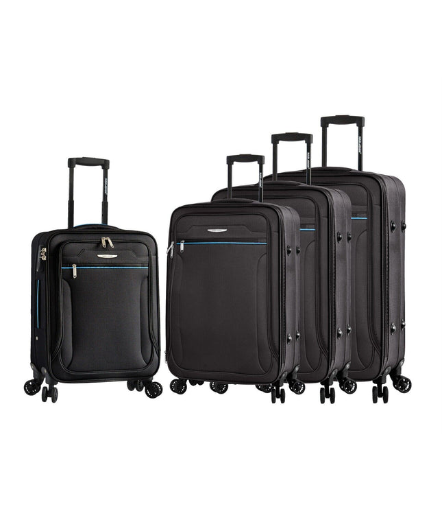 Cinderford Set of 4 Soft Shell Suitcase in Black
