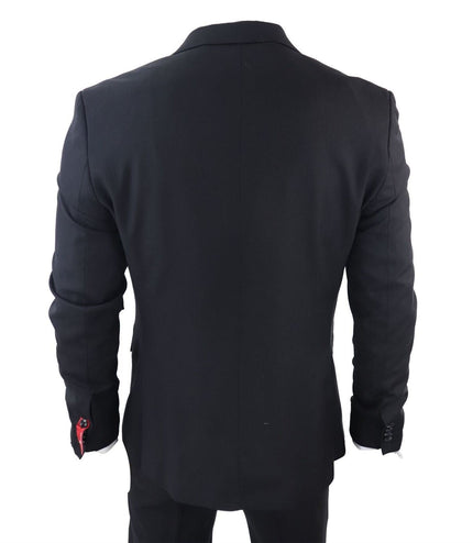 Men's Classic 3-Piece Plain Black Suit