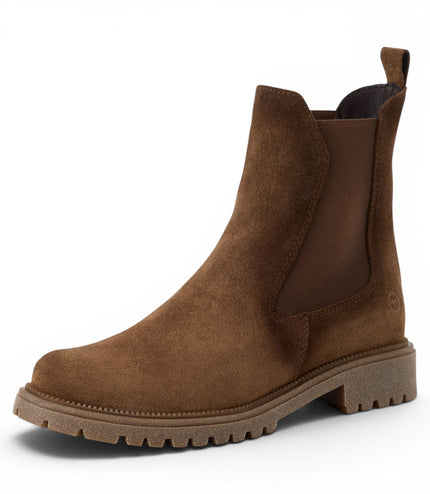 Tamaris Womens Brown Leather High Chelsea Ankle Boots - 25427-41