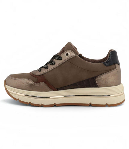 Mustang Women's Brown Lace-Up Trainers Platform Sneakers - M0332001