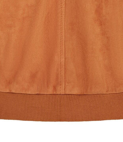 Mens Soft Goat Suede MA-1 Varsity Bomber Jacket  - Dalian - Tan