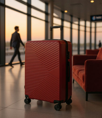 Junee Large Hard Shell Suitcase in Red