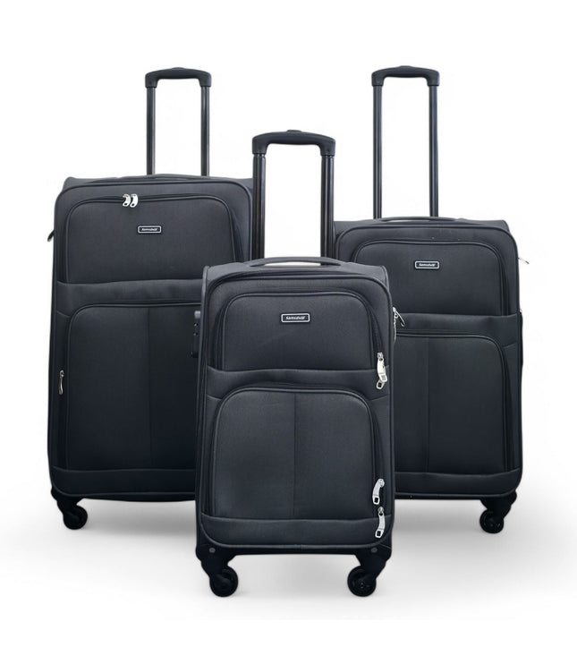 Tahara Set of 3 Soft Shell Suitcase in Grey