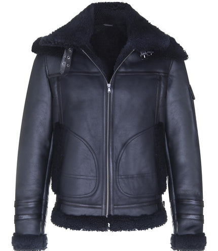 Mens Retro Biker Sheepskin Jacket-Avignon