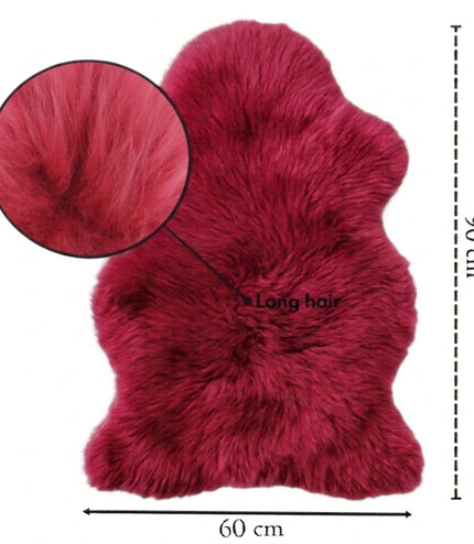 Genuine Red Rose Sheepskin Natural Silky Soft Fluffy Real Wool Rug