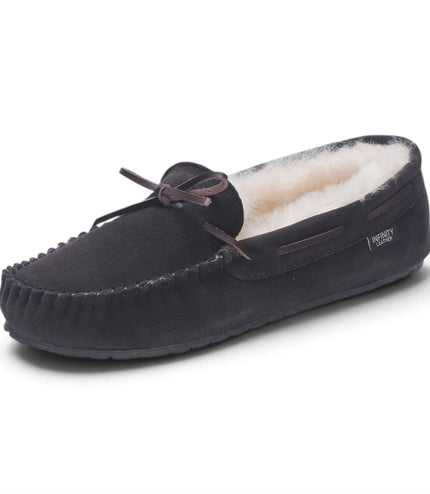 Men’s Brown Genuine Sheepskin Moccasin Winter Slippers - Flint