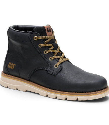 Caterpillar (CAT) Men's Water-Resistant Black Leather Ankle Boots - Estimate Chukka