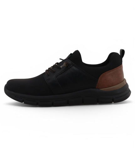 Mustang Men's Black Lightweight Lace-Up Trainers Shoes - M0061005