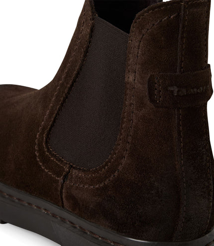 Tamaris Womens Mocca Brown Suede Leather Classic Chelsea Ankle Boots