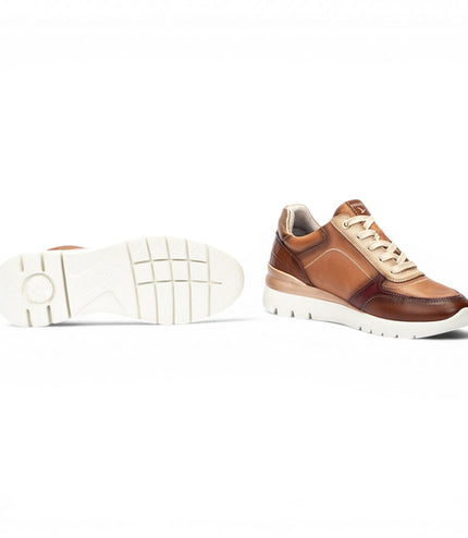 Pikolinos Women's Tan Beige Leather Sneakers Trainer Shoes - Cantabria