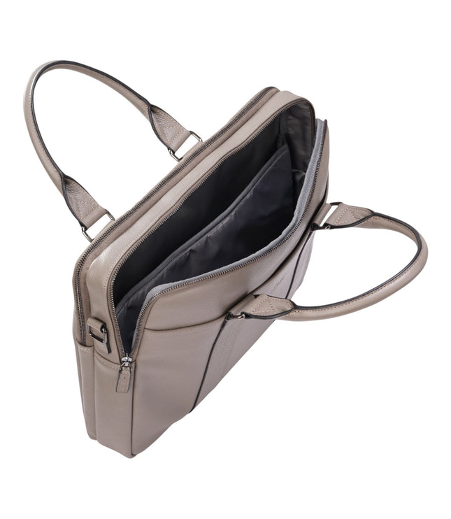 Genuine Leather Grey Laptop Business Briefcase Office Work Travel Bag - Sutton