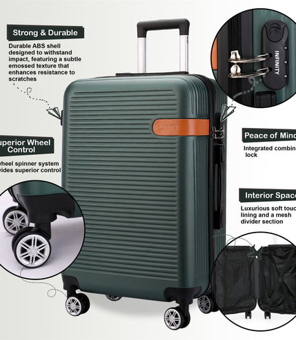 Calgary Large Hard Shell Suitcase in Emerald Green