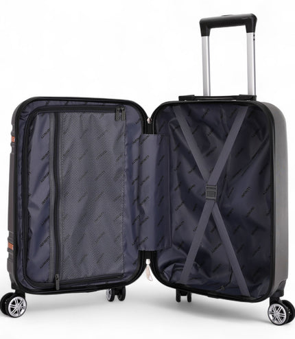 Calgary Cabin Hard Shell Suitcase in Charcoal Black