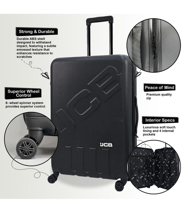 Cranbrook Set of 3 Soft Shell Suitcase in Black