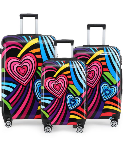 Chelsea Set of 3 Hard Shell Suitcase in Hearts