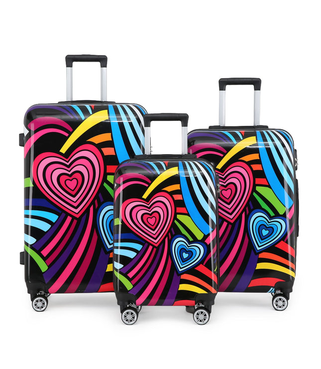 Chelsea Set of 3 Hard Shell Suitcase in Hearts