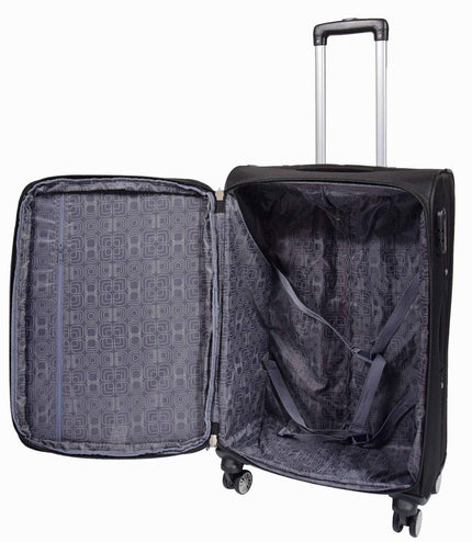 Clevedon Medium Soft Shell Suitcase in Black