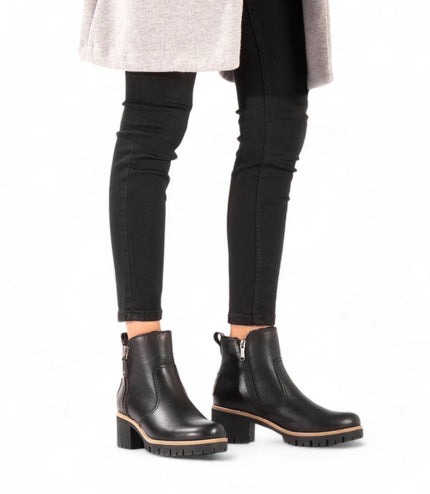 Panama Jacks Women's Black Trav B2 Leather Ankle Boots