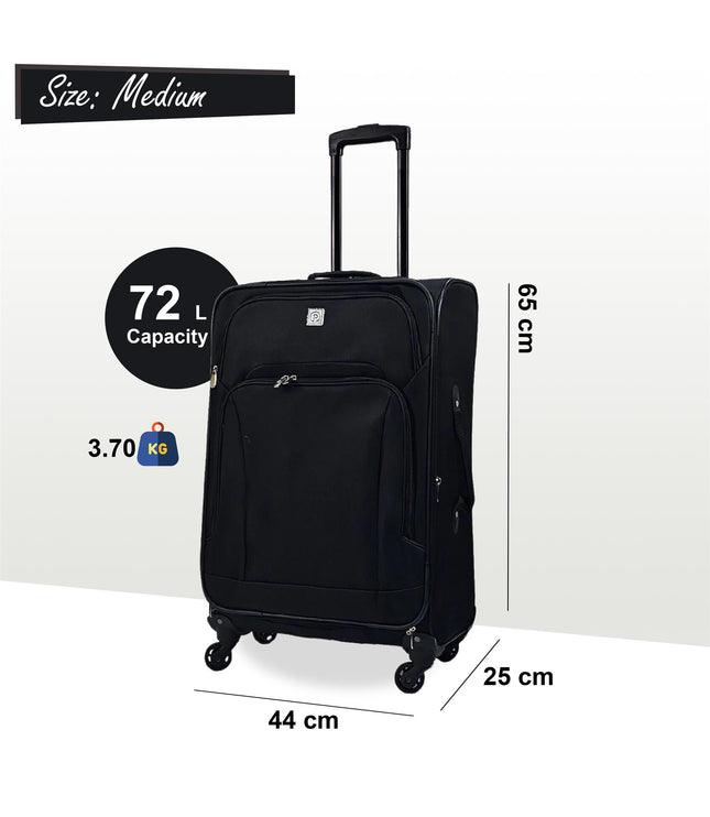 Corsham Medium Soft Shell Suitcase in Black