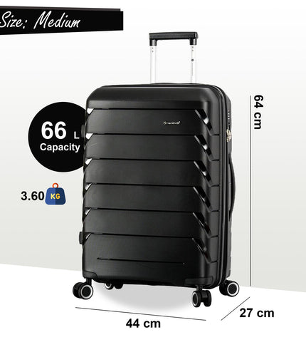 Cleckheaton Medium Hard Shell Suitcase in Black