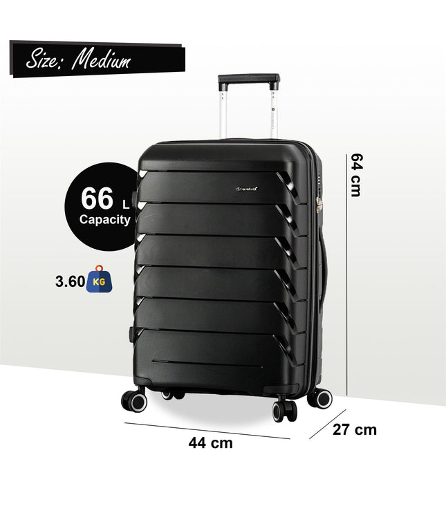 Cleckheaton Medium Hard Shell Suitcase in Black