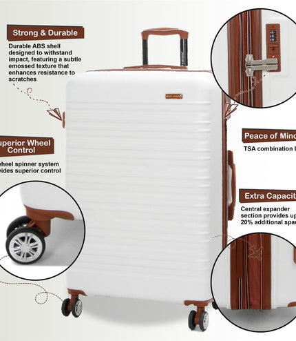 Armidale Medium Hard Shell Suitcase in Cream