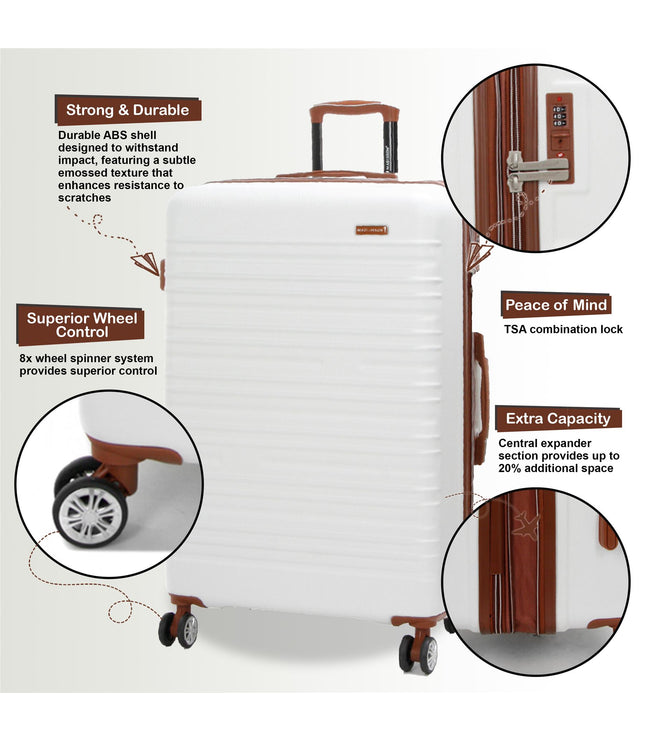Armidale Medium Hard Shell Suitcase in Cream