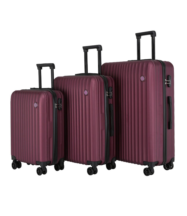 Edmonton Set of 3 Hard Shell Suitcase in Burgundy