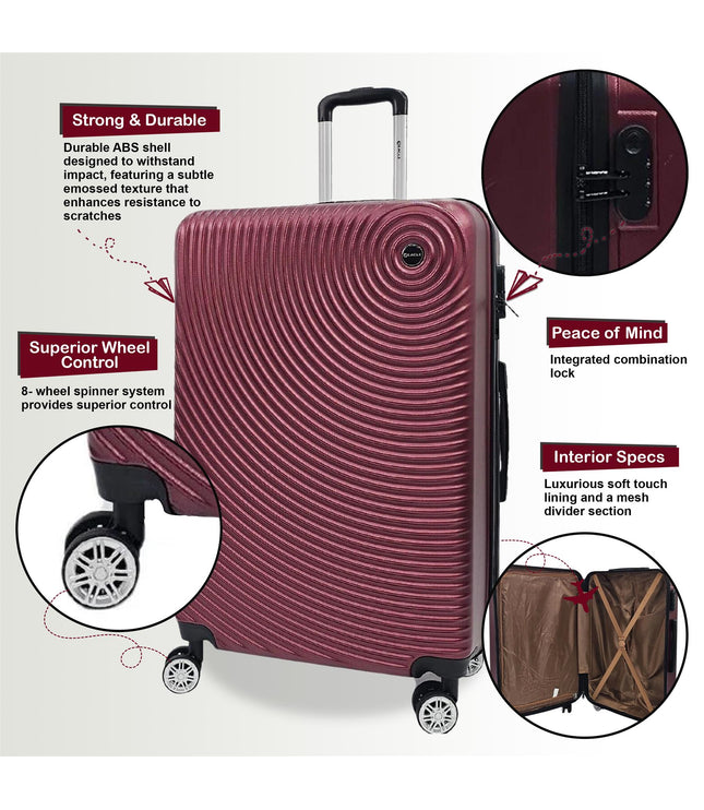 Chorley Medium Hard Shell Suitcase in Burgundy