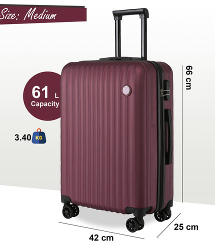 Edmonton Medium Hard Shell Suitcase in Burgundy